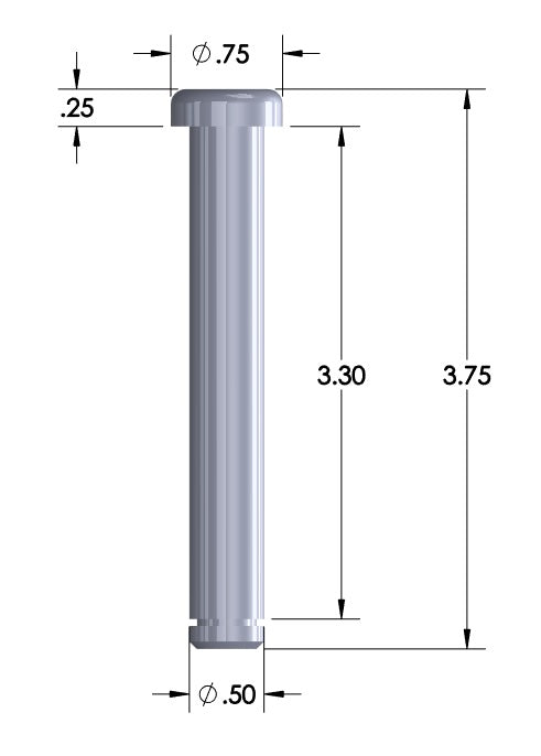 .5" x 3.3" Chromoly Pin With E Clip