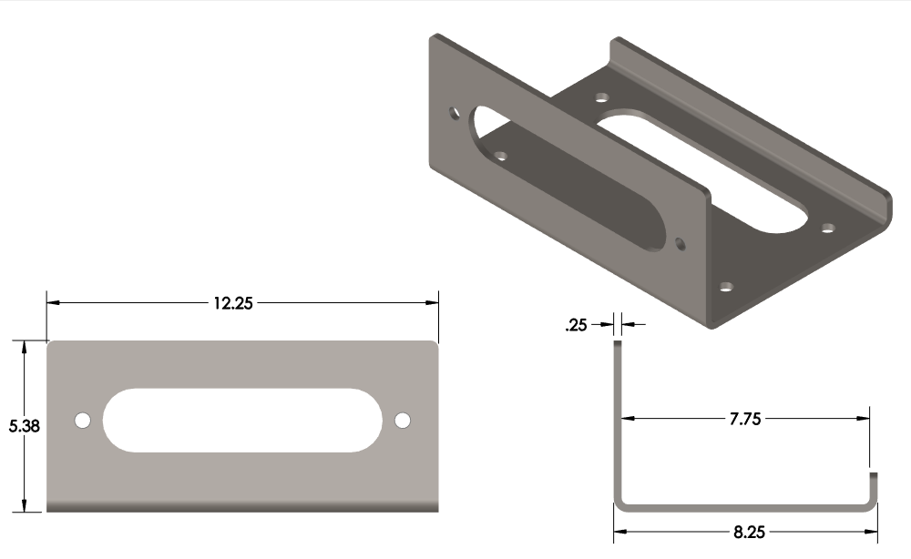 Dual Pull Winch Plate 12.25 Inch Wide