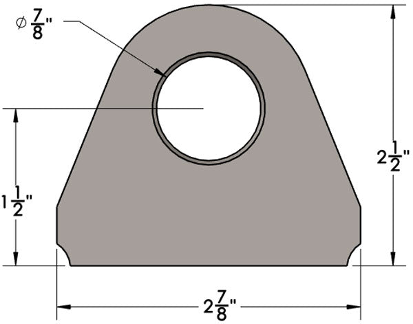 Weld On Shackle Clevis Mount Dimensional