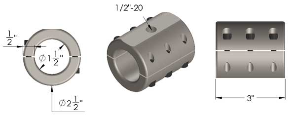 Steering Stabilizer Clamp Dimensions