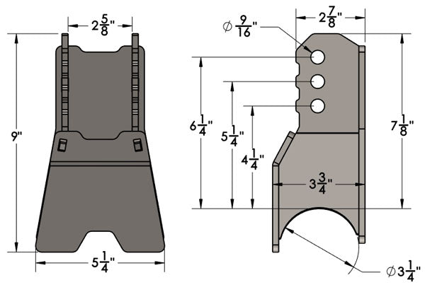 Link Mount Tower 2.625 Wide Dimensions