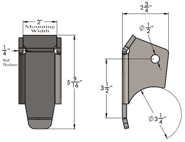 2 Inch Axle Link Bracket Dimensions