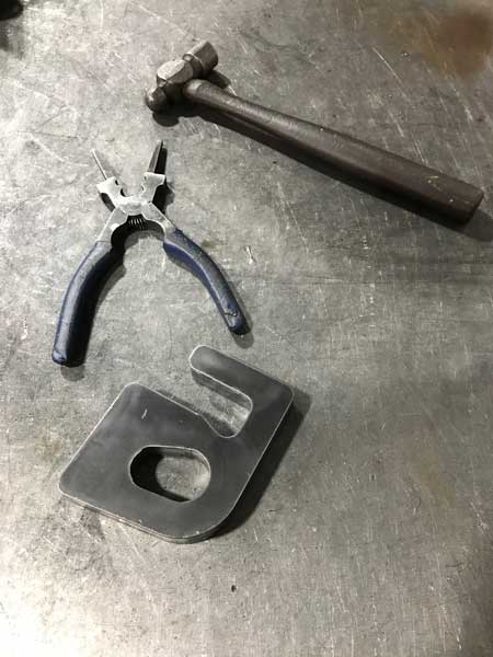 Weld on recovery hook.