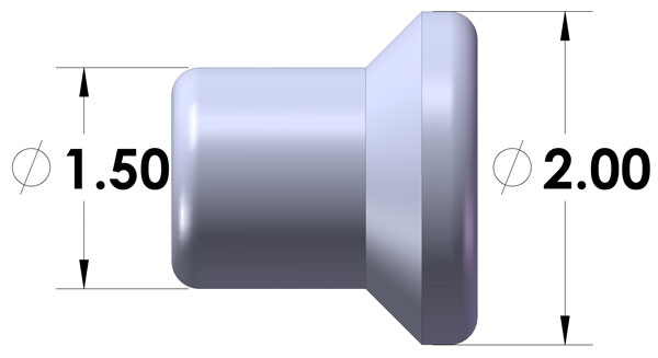 1 1/2" Heavy Wall Tube Insert Dimensions