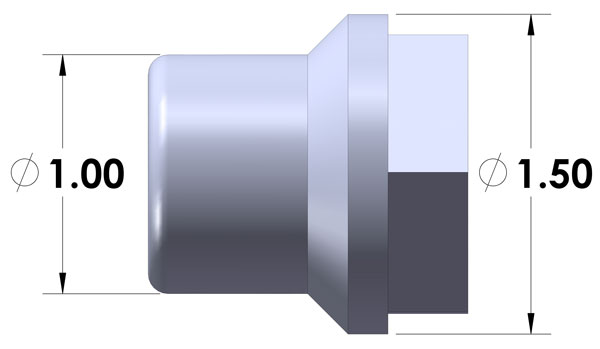 7/8-14 Hex Right Hand Thread Tube Insert for 1 Inch ID Tube