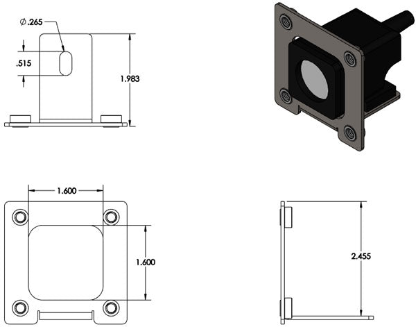 LED Bracket Dimensional Drawing