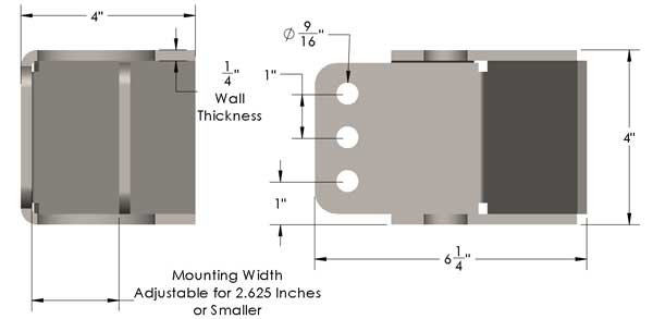 Adjustable  Frame Bracket Dimensions