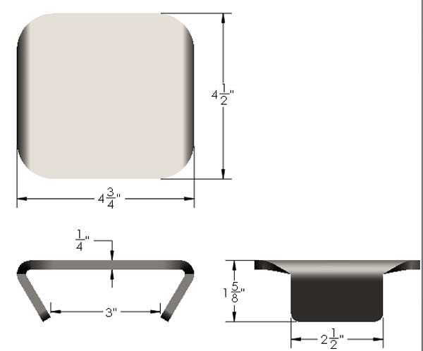 Axle Bump Stop Pad Dimensions