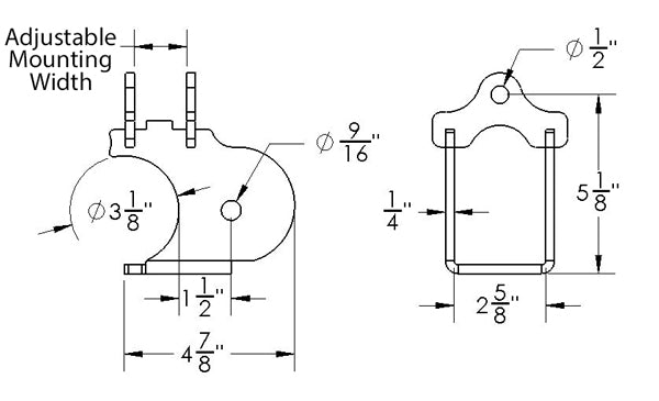 CONTROL ARM SHOCK MOUNT DIMENSIONS