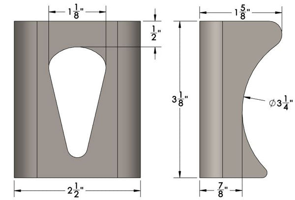 Weld-On Axle Tie Down Bracket with Dimensions