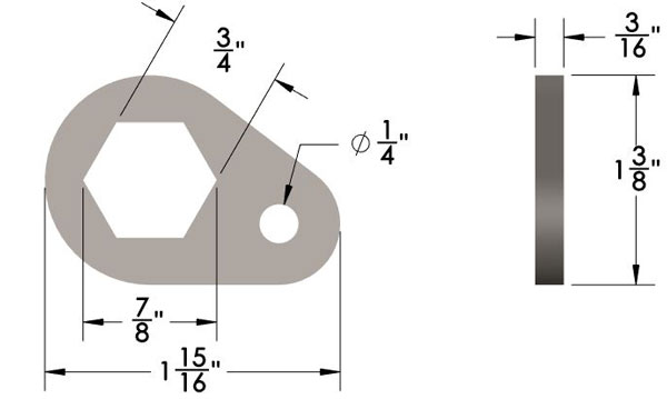 3/4" Hex