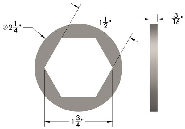 1-1/2" Hex