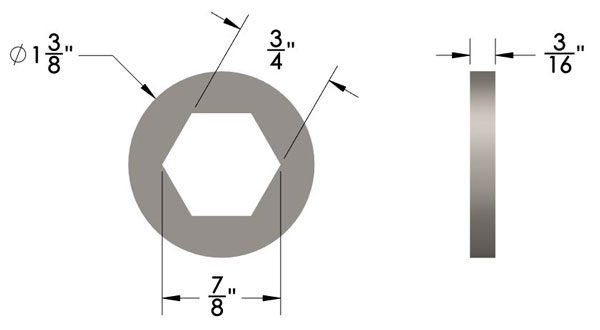 3/4" Hex