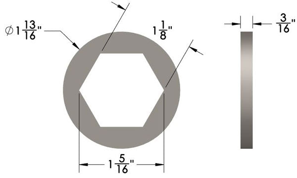 1-1/8" Hex