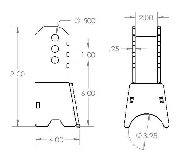 Centered Axle Panhard Bracket (1/2" Bolt Hole)