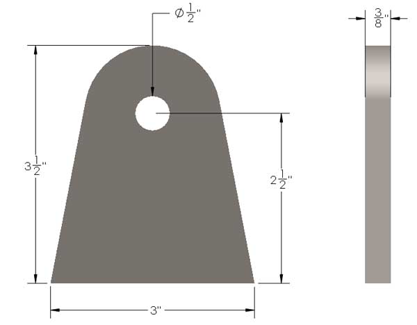 Long Suspension Tab Dimensions