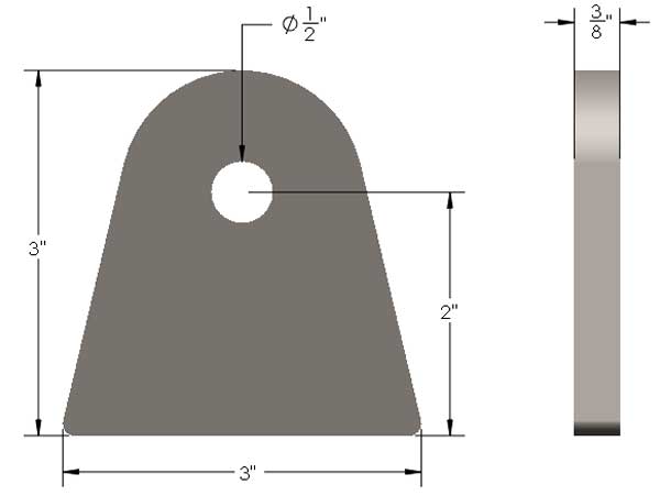 Medium Suspension Tab Dimensions