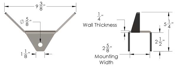 Control Arm Mount 2.625 Dimensions