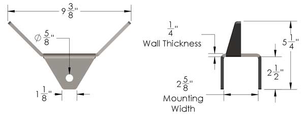 Control Arm Mount 2.625 Dimensions