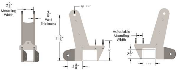 Rockwell Control Arm Brackets With Shock Tabs Pair