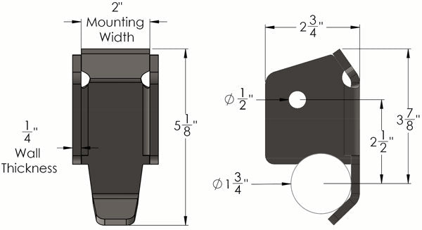 2 inch wide dimensions