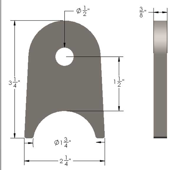 Short Tab Dimesions