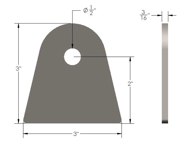 Medium Flat Bottom Link Dimensions