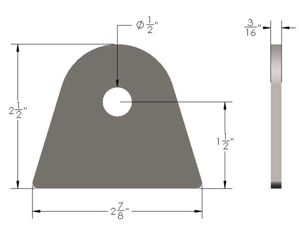 Short Flat Bottom Link Dimensions