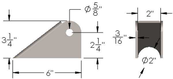 Radius Arm Mount Dimensions