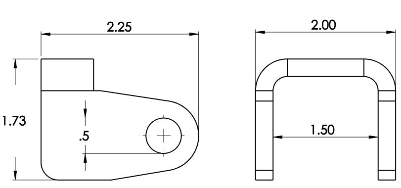 Bent, Flat Bottom Shock Bracket Pair