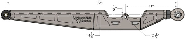 36 inch Trailing Arm with Dimensions