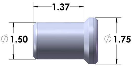 7/8-14 Left Hand Thread Tube Insert for 1 1/2 Inch ID Tubing