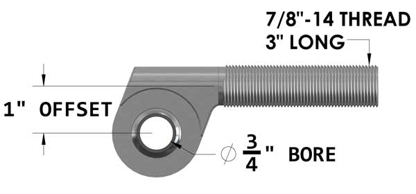Offset Heim Joint Dimensions