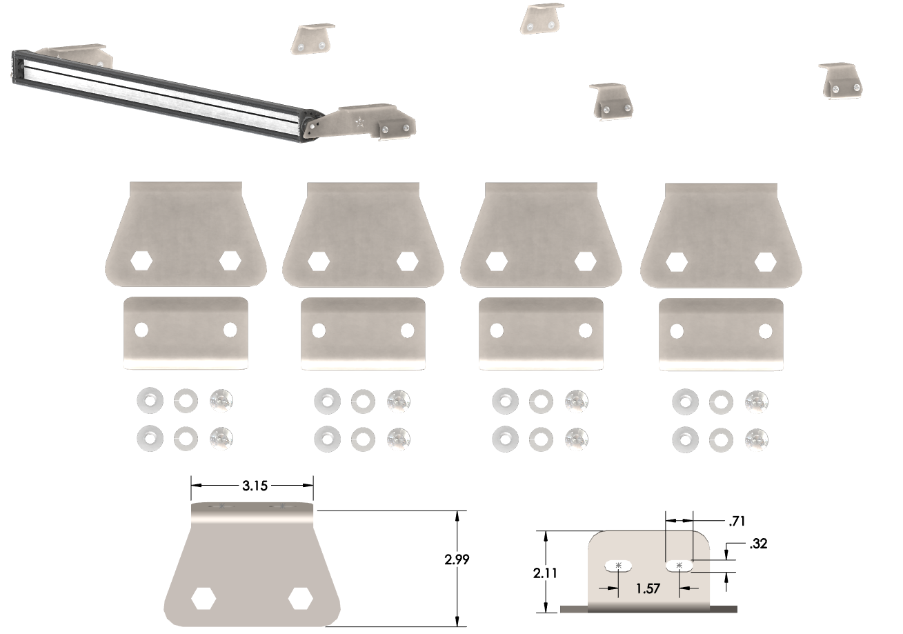 Jeep XJ Gutter Rail Accessory Mounting System.