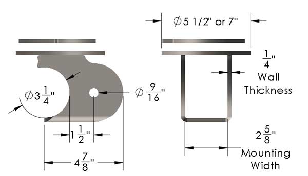 AXLE COIL SPRING BRACKET DIMENSIONS