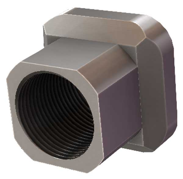 1 1/4-12 Right Hand Thread Tube Insert for 1 1/2 ID Square Tubing ...