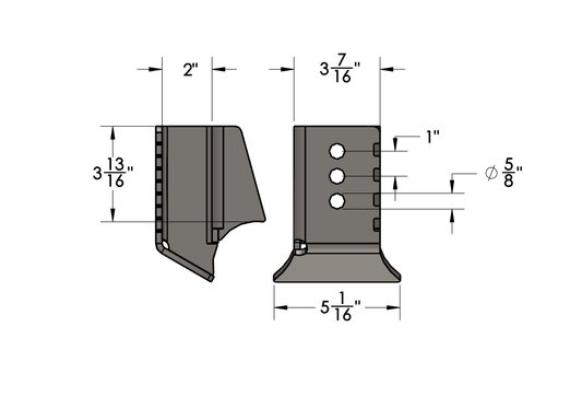 3.5" Axle tube.