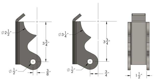 YJ Shock Bracket Dimensions